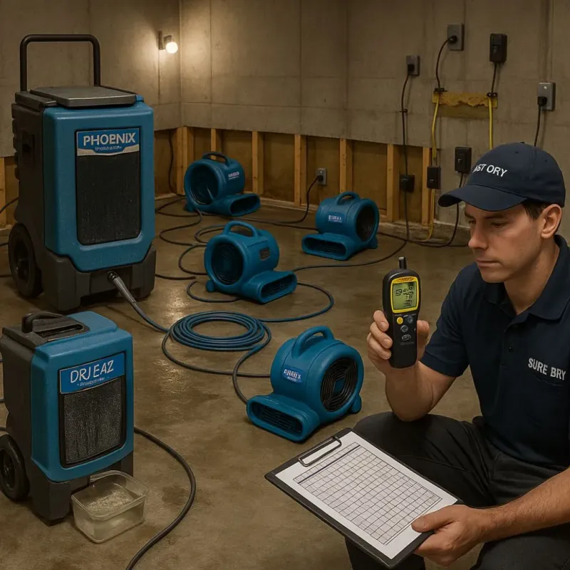 Structural Drying and Dehumidification process in North Chicopee, MA